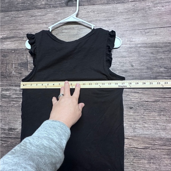 Nine West Black Flutter Sleeve Ruffled Tank Top - Picture 2 of 6